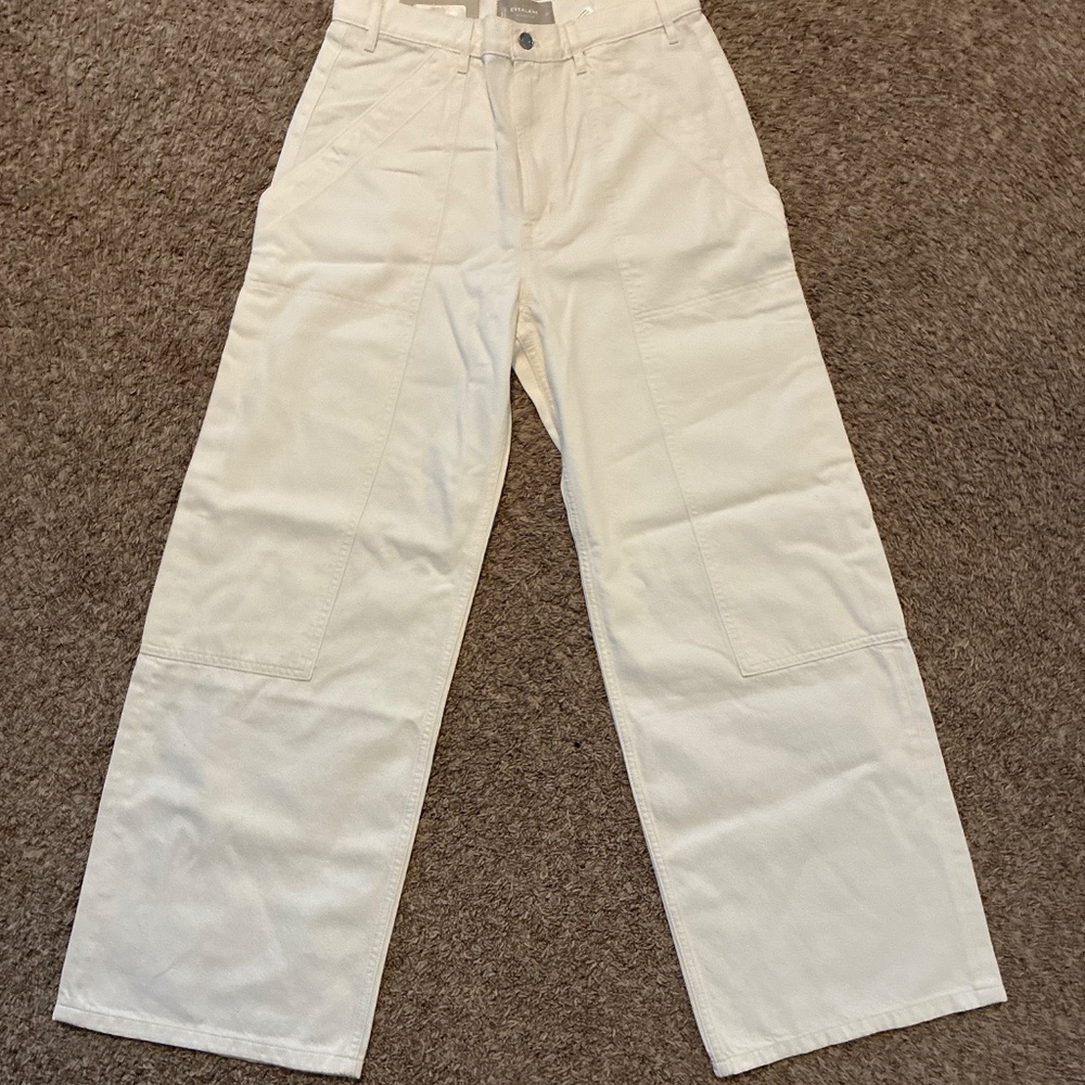 Everlane Cream Wide Leg Jeans - Picture 2 of 7
